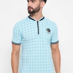 Duke Men Geometric Printed Round Neck Cotton Slim Fit T-shirt image 1