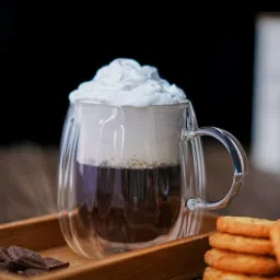 Femora Transparent Borosilicate Double Wall Coffee Cup - Set of 2 (250ml) image 1