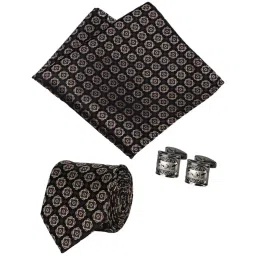 Raymond Multicolor Embroidered Tie with Cufflink and Pocket Square image 1