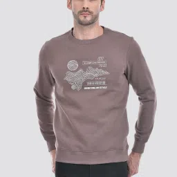 Numero Uno Pale Mauve Regular Fit Printed Sweatshirt image 1
