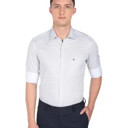 Arrow White Cotton Slim Fit Printed Shirt image 1