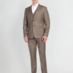 Arrow Mid Brown Regular Fit Three Piece Suit image 1