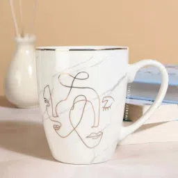 Smokey Cocktail White Ceramic Abstract Printed Coffee Mug (350ml) image 1