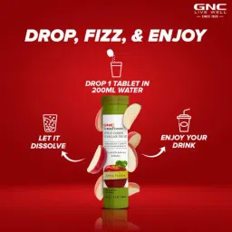 GNC Apple Cider Vinegar Effervescent Tablets | Apple Flavor - 15 Tablets (Pack of 4) image 5