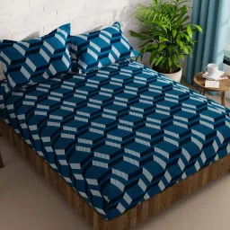 Bianca La-vogue Teal Microfibre 152 TC Extra Smooth Double Size Bed Sheet with Pillow Cover image 3