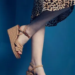 Tao Paris Cognac ROME Ankle Strap Sandals image 1