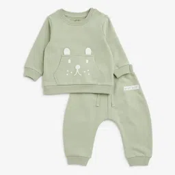 HOP Baby by Westside Sage Animal Design Cotton T-Shirt with Joggers Set image 1