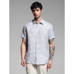 Jack & Jones Blue Regular Fit Floral Print Shirt image 1
