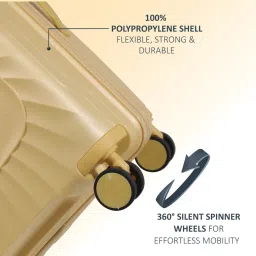 Romeing Sicily Yellow Textured Hard Case Large Trolley Bag Set of 3 - 55, 65 & 75 cms image 3