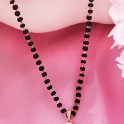 Zavya 925 Sterling Silver Solitaire Rose Gold Plated Mangalsutra for Women image 1