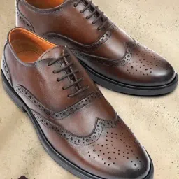 Hoversole X Nico Nerini Men's Carea Brown Leather Brogue Shoes-image-58