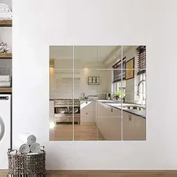 The Artment Silver Acrylic Reflect Full Length Rectangle Unbreakable Wall Mirror - Set of 4 image 1