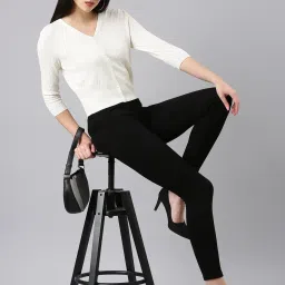 showoffff SHOWOFF Cream Self Design Cardigan image 3