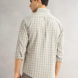 Thomas Scott Grey Linen Slim Fit Checks Shirt image 2