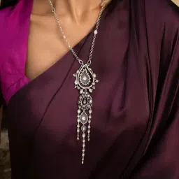 Shaya 925 Oxidized Silver Mast Mahaul Necklace-image-25