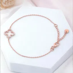 Zavya Floral Rose Gold Plated 925 Sterling Silver Bracelet image 1
