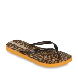 Ipanema Women's Animal Print IV Fem Black & Yellow Flip Flops image 3