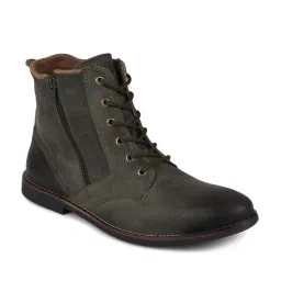 Fausto Men's Olive Biker Boots image 3