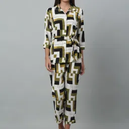 Cantabil Green & White Printed Shirt With Pants image 1