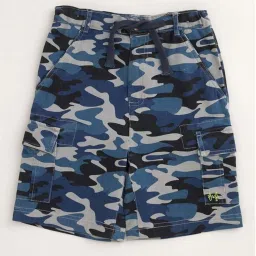 Angel & Rocket Kids Blue & White Cotton Camouflage Shorts image 1