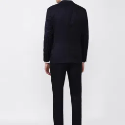 Van Heusen Navy Slim Fit Self Pattern Three Piece Suit image 2