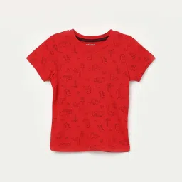 Juniors by Lifestyle Red Cotton Printed T-Shirt image 1