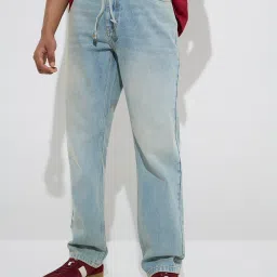 nuon men Nuon by Westside Light Blue Relaxed-Fit Mid-Rise Jeans image 1