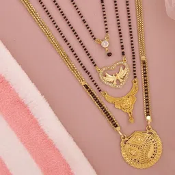 Bhanu diam Gold-Plated Brass Mangalsutra image 1