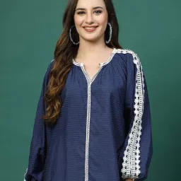 Melon By plusS Navy Cotton Striped Top image 1