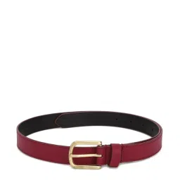 Van Heusen Maroon Leather Solid Waist Belt image 1