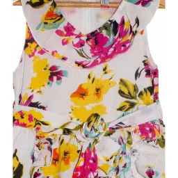 Kiddopanti Kids White Floral Print Dress image 3