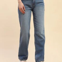 Camla Blue Cotton Straight Fit Mid Rise Jeans-picture-29
