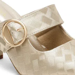 Flat n Heels Women's Gold Mule Sandals image 5