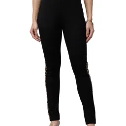 KASSUALLY Black Relaxed Fit Treggings-image-45