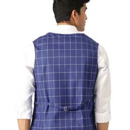 Sojanya Royal Blue Checks Waist Coat image 2