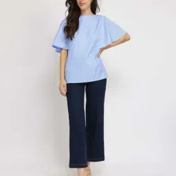 FableStreet Blue Striped Top image 5