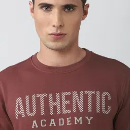 Van Heusen Maroon Slim Fit Printed SweatShirt image 4