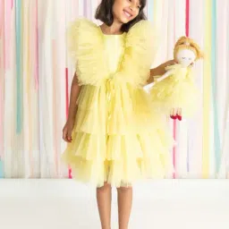 A Little Fable Yellow Regular Fit Dress-picture-21