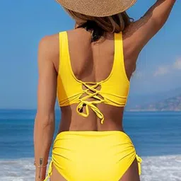 DREAM X FASHION V-Neck Triangle Bikini Set image 3