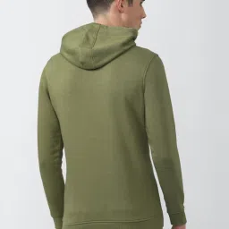 Van Heusen Green Slim Fit Hooded SweatShirt image 2