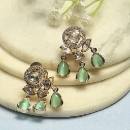 Biba Golden Green Earrings for Women-image-53