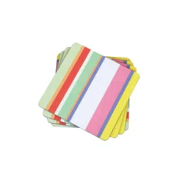 ICRAFT Multicolor MDF & Velvet Pastel Stripes Trivets - Set of 4 image 3