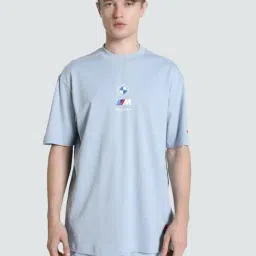 Puma Blue Cotton Regular Fit Sports T-Shirt-image-92