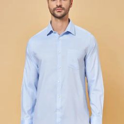 Peregrine by Pantaloons Heather Cotton Regular Fit Texture Shirt-picture-7