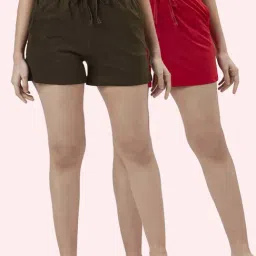 Dreamz by Pantaloons Olive Green Red Cotton Shorts-image-23