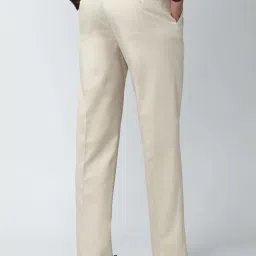Peter England Casuals Beige Regular Fit Trousers image 2