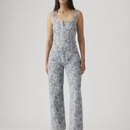 Levi's 501 90 Light Blue Cotton Regular Fit Floral Print Jeans image 5