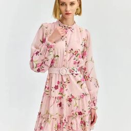 Cover Story Pink Floral Fit & Flare Dress-picture-9