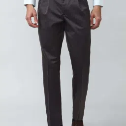 Peter England Casuals Brown Regular Fit Trousers image 1