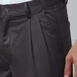 Peter England Casuals Brown Regular Fit Trousers image 4